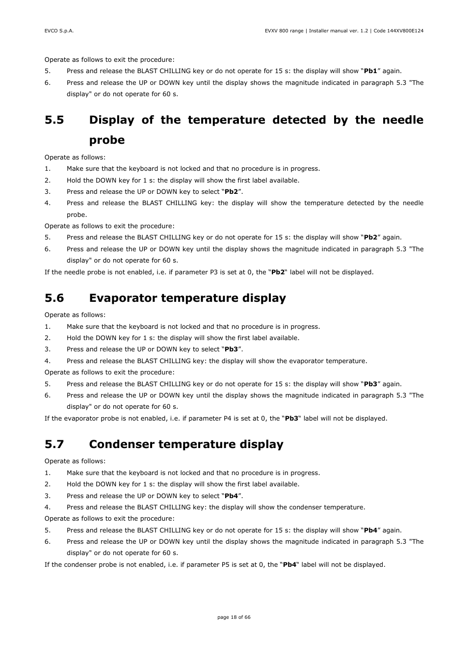 6 evaporator temperature display, 7 condenser temperature display | EVCO EVXV815P7 Installer manual User Manual | Page 18 / 66