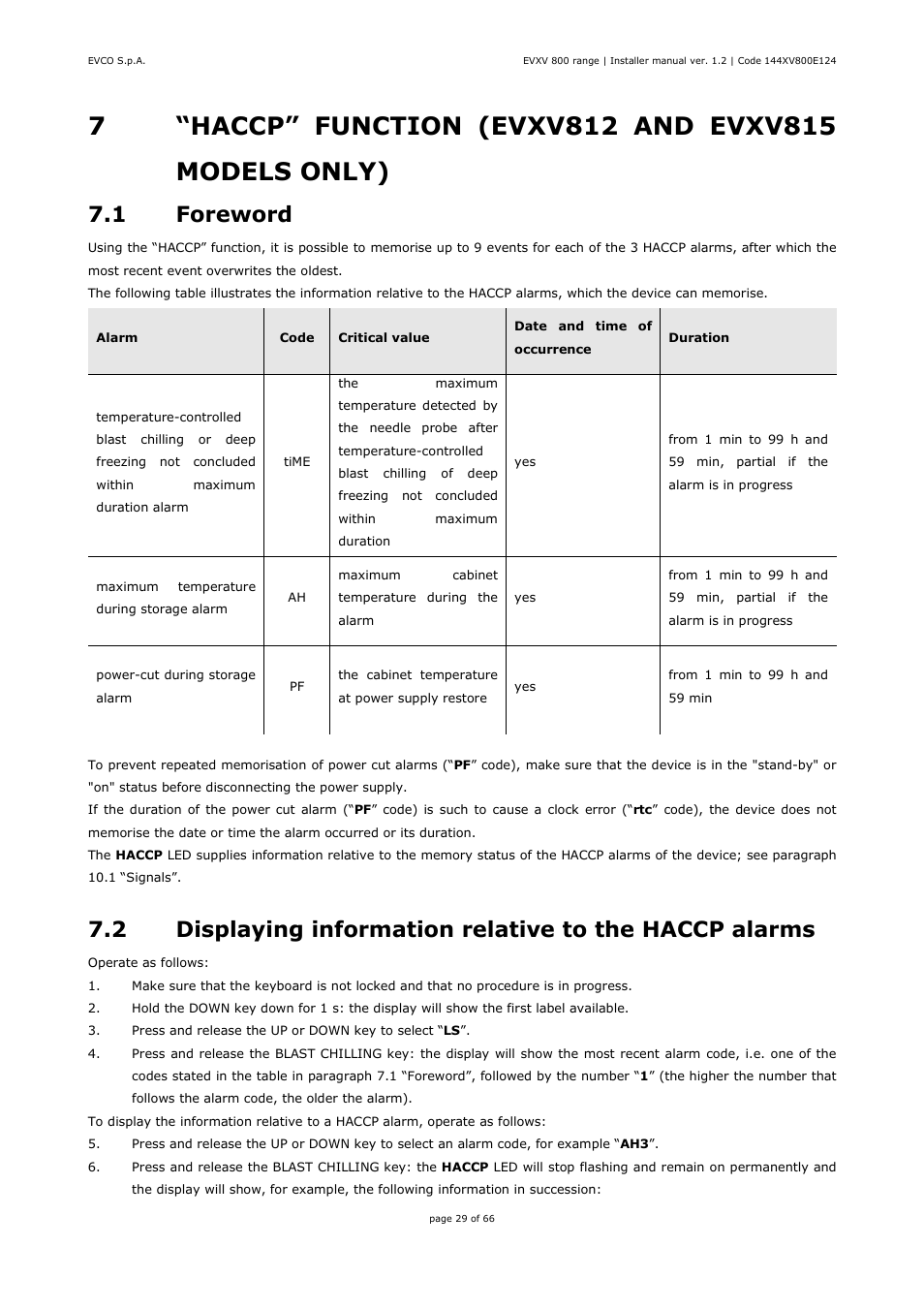 1 foreword | EVCO EVXV815P7 Installer manual User Manual | Page 29 / 66