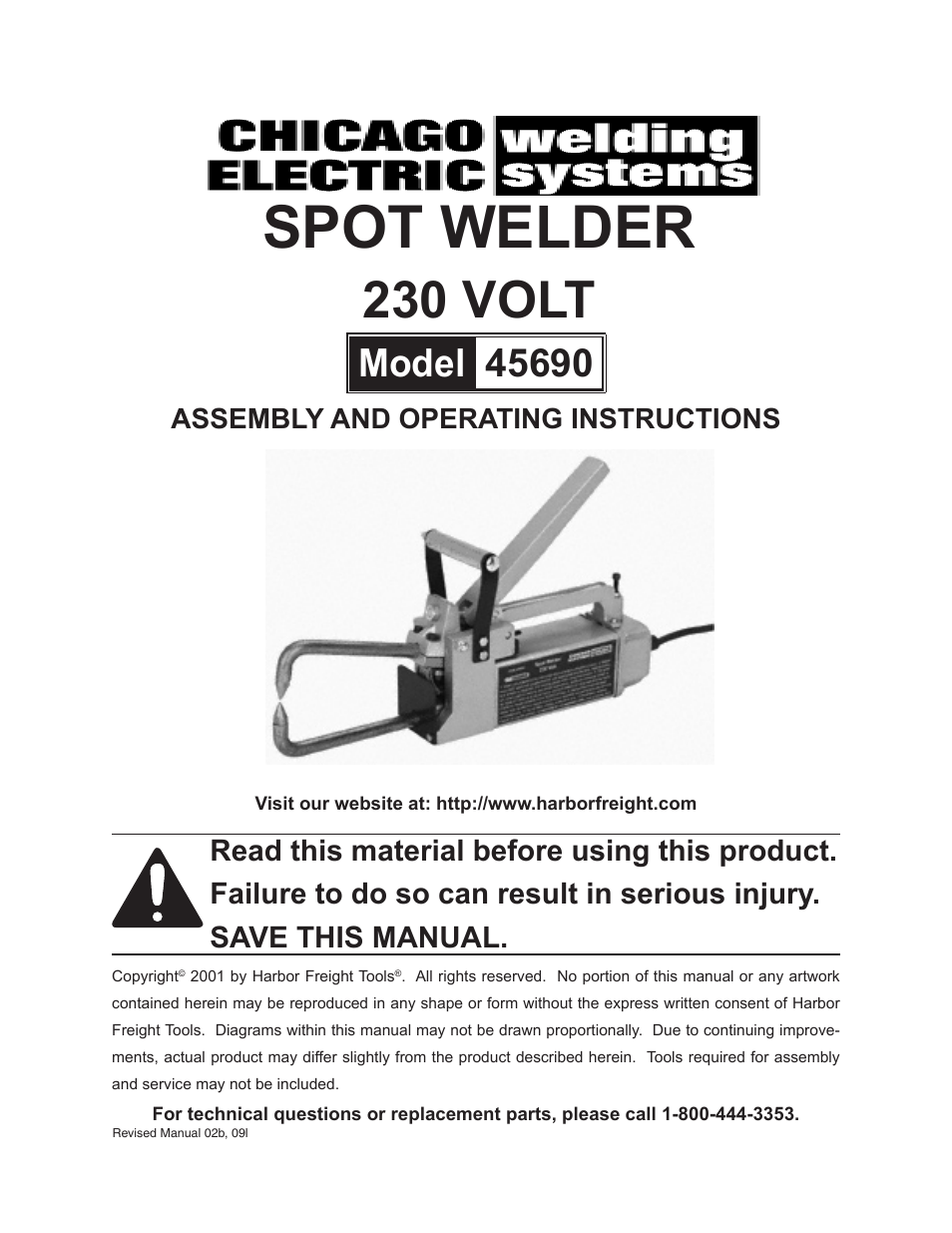 Chicago Electric 45690 User Manual | 14 pages