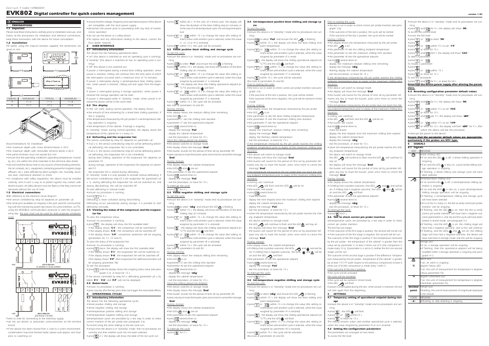 EVCO EVK802P7 User Manual | 2 pages