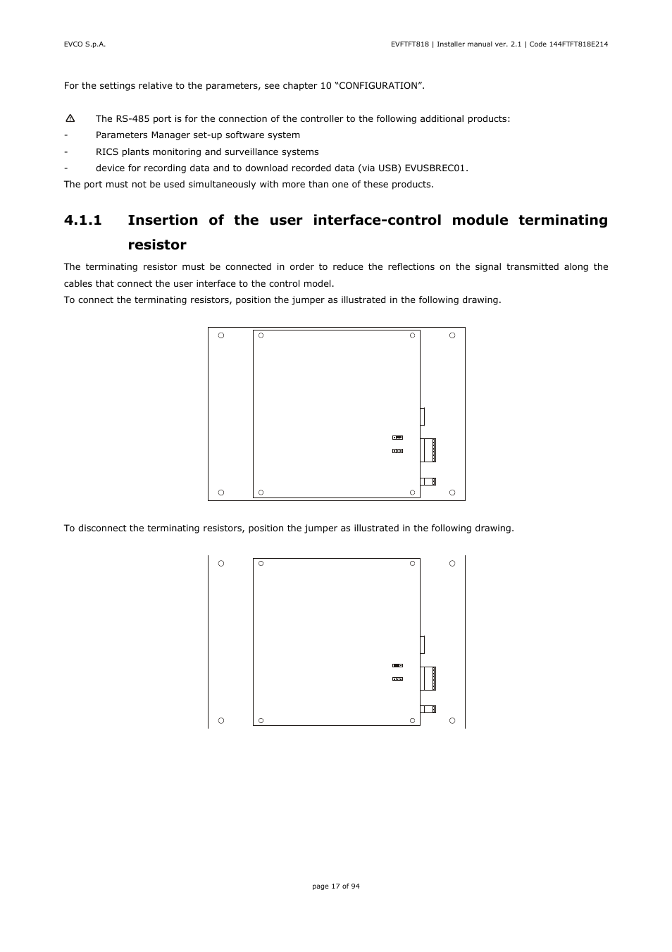 EVCO EVFTFT818P7U Installer manual User Manual | Page 17 / 94