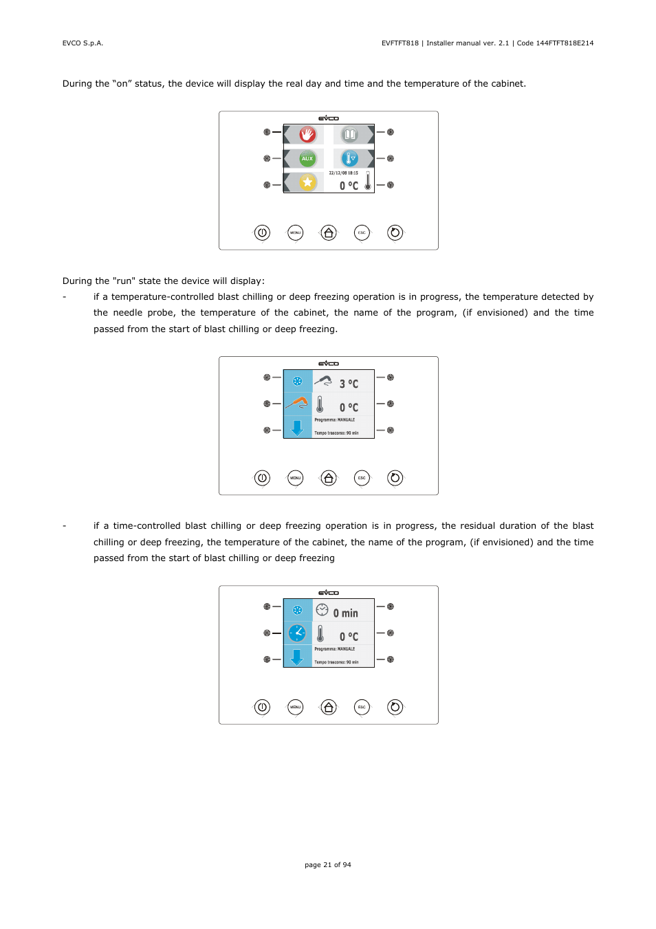 EVCO EVFTFT818P7U Installer manual User Manual | Page 21 / 94