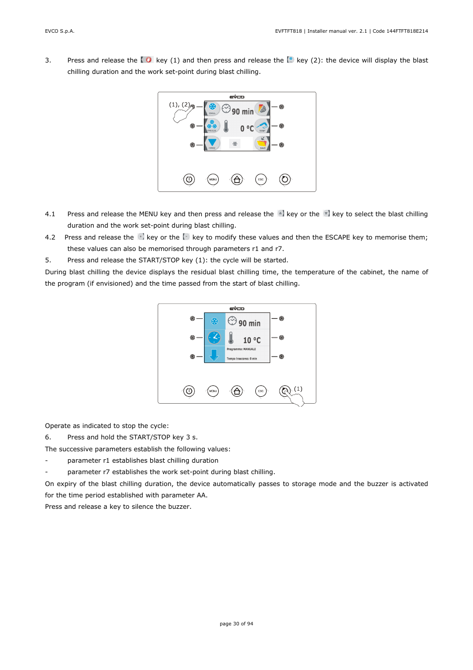 EVCO EVFTFT818P7U Installer manual User Manual | Page 30 / 94