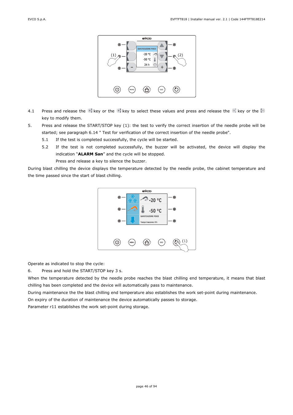 EVCO EVFTFT818P7U Installer manual User Manual | Page 46 / 94