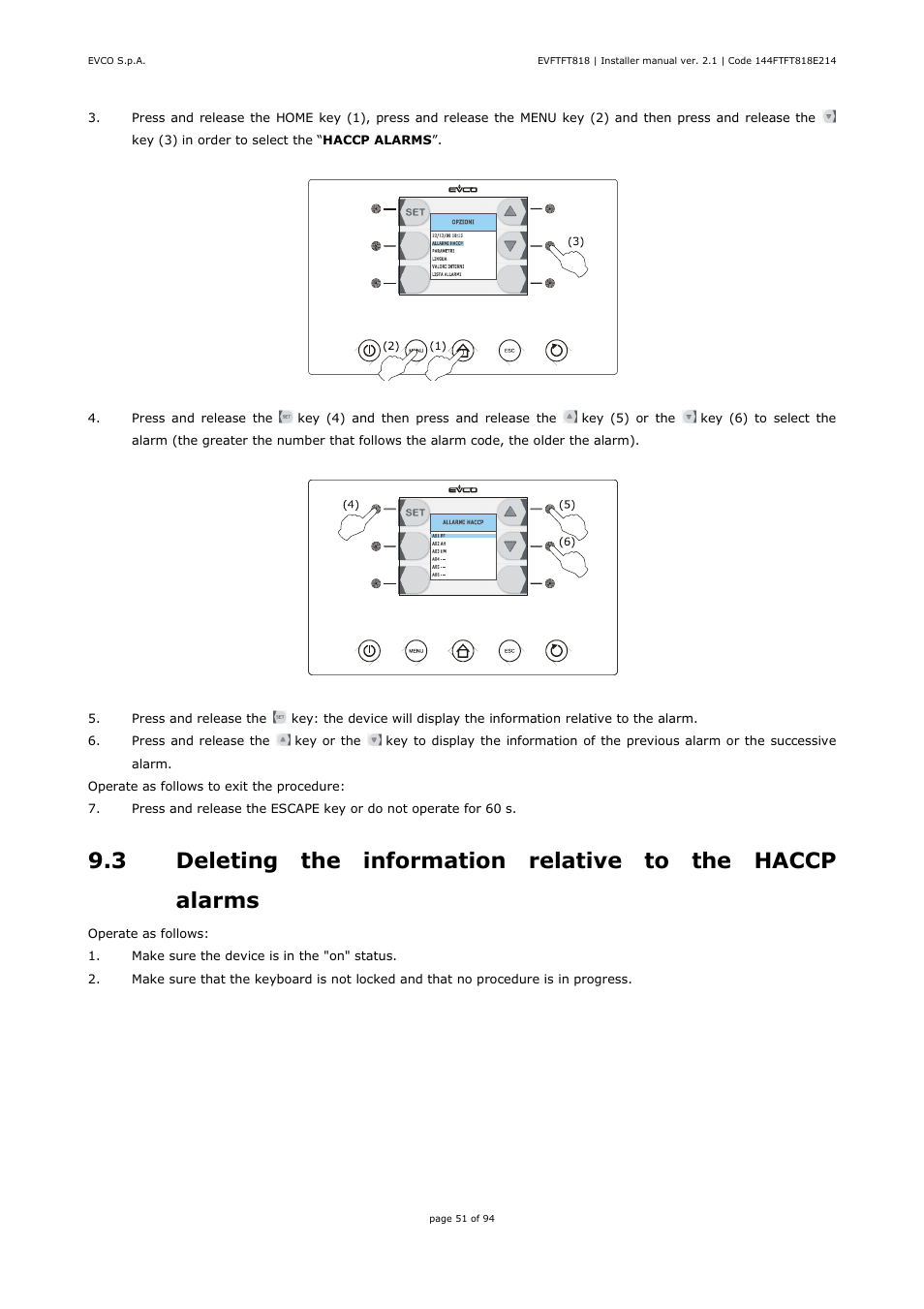 EVCO EVFTFT818P7U Installer manual User Manual | Page 51 / 94