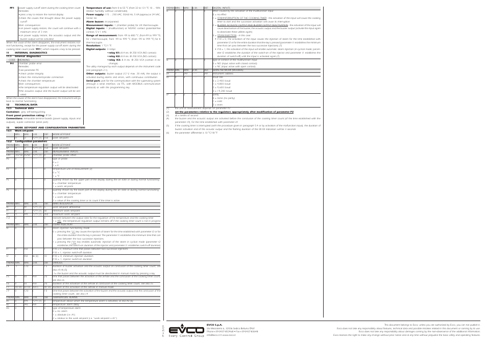 EVCO EV9303J9 User Manual | Page 2 / 2