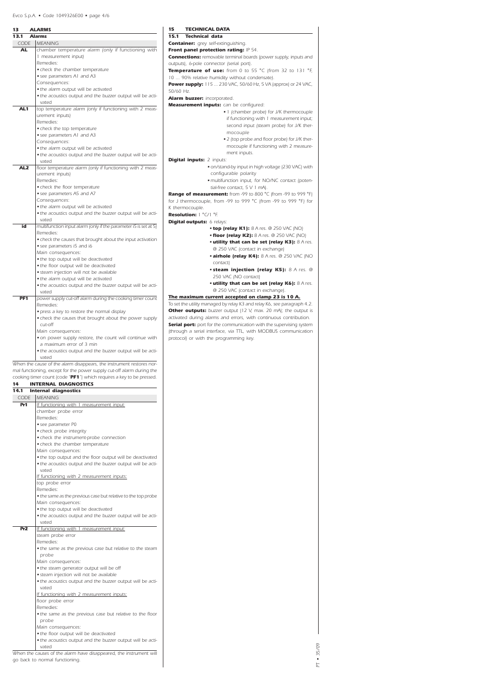 EVCO EV9326J9 User Manual | Page 4 / 6