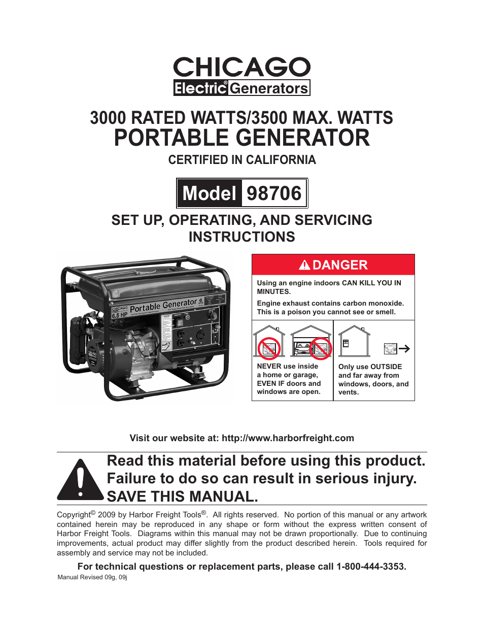 Chicago Electric 98706 User Manual | 32 pages