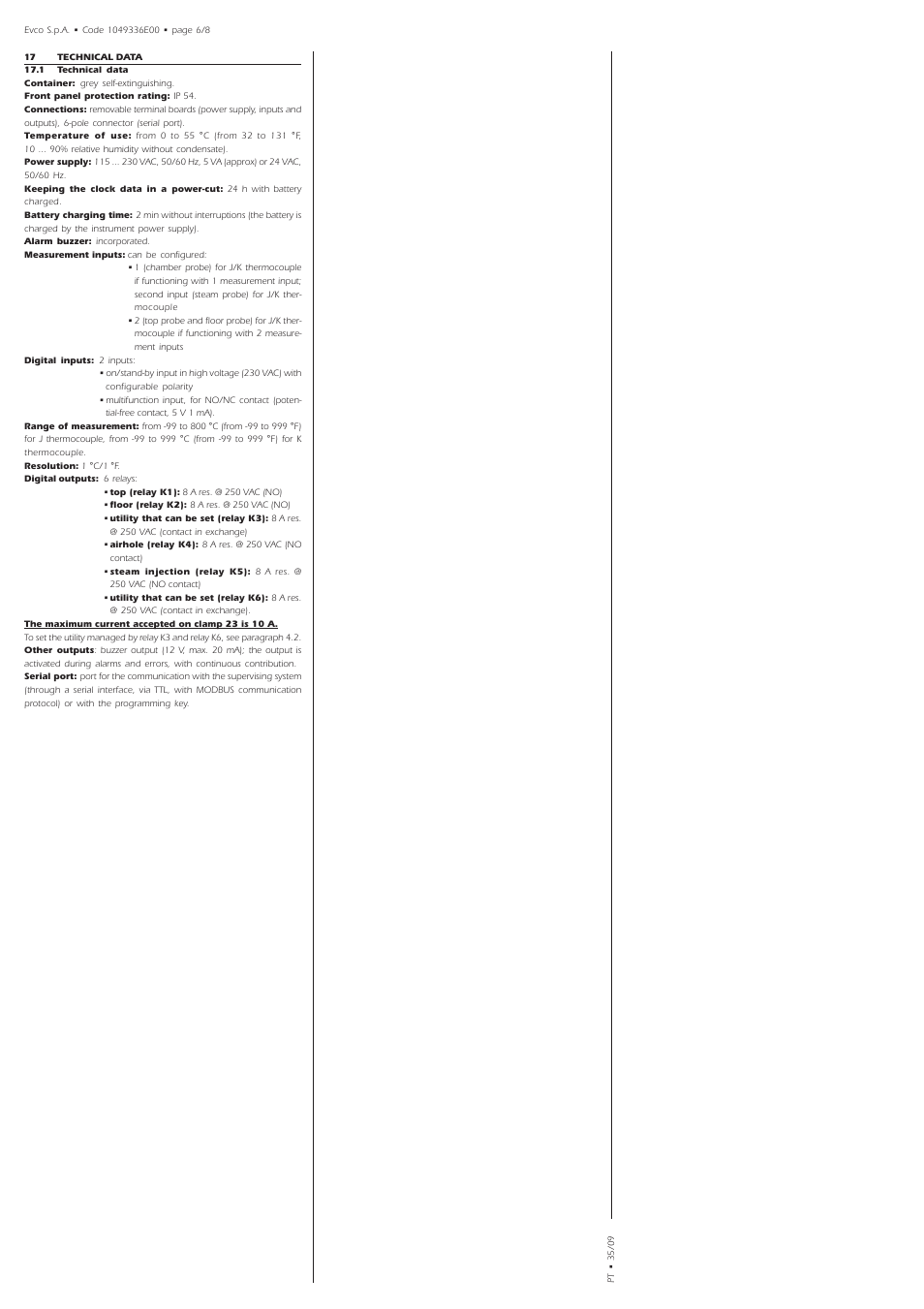 EVCO EV9336J9 User Manual | Page 6 / 8