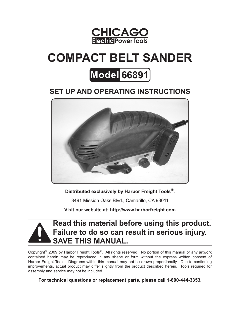 Chicago Electric 66891 User Manual | 16 pages