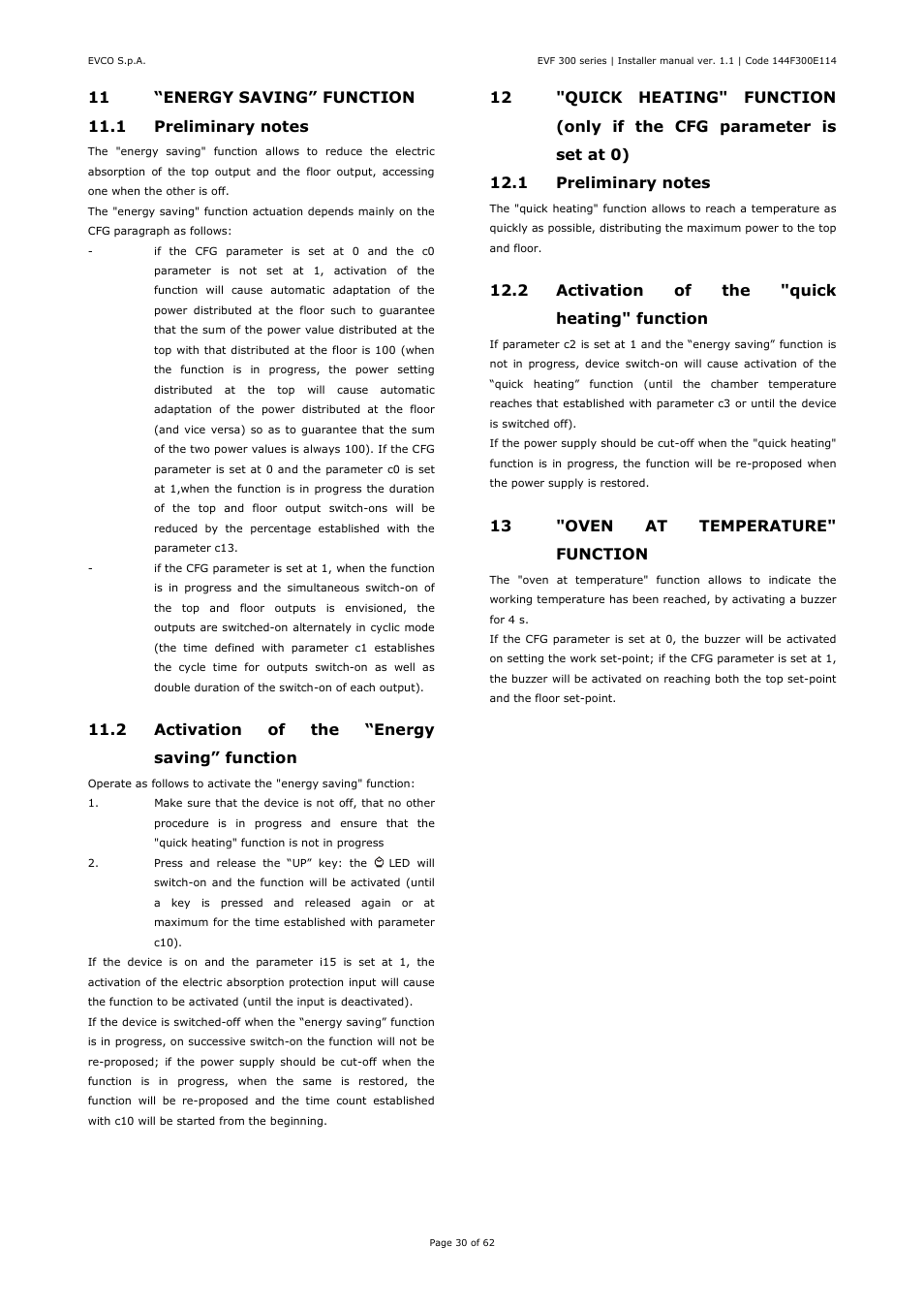 EVCO EVF328J9 User Manual | Page 30 / 62