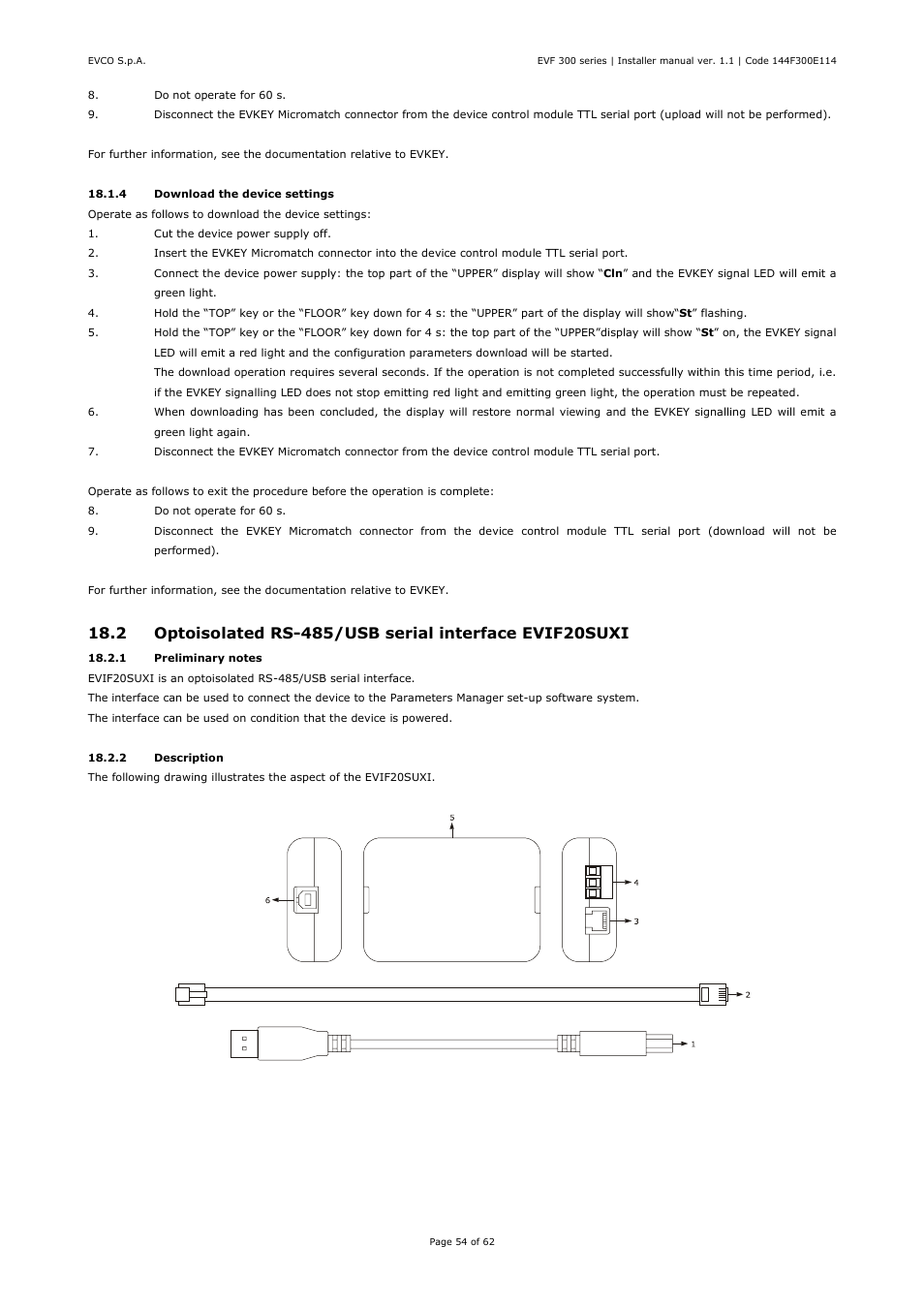 EVCO EVF328J9 User Manual | Page 54 / 62