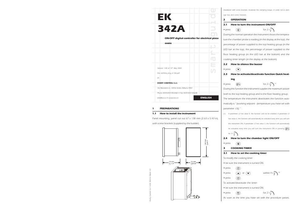 EVCO EK342AJ7 User Manual | 4 pages