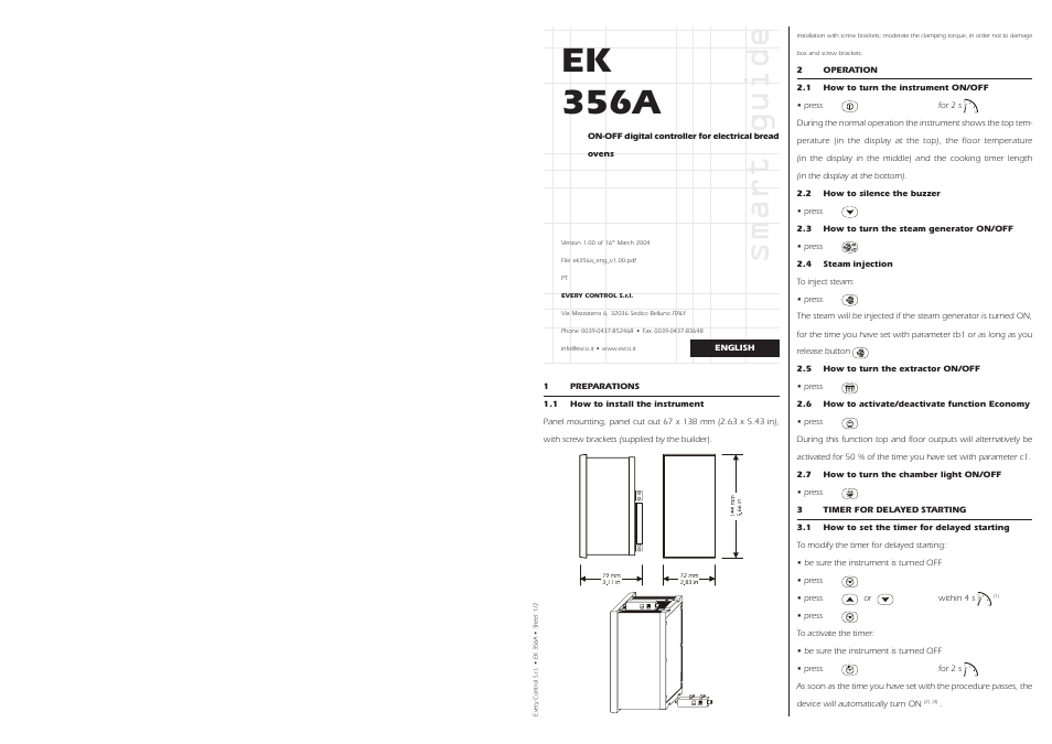 EVCO EK356AJ7 User Manual | 4 pages