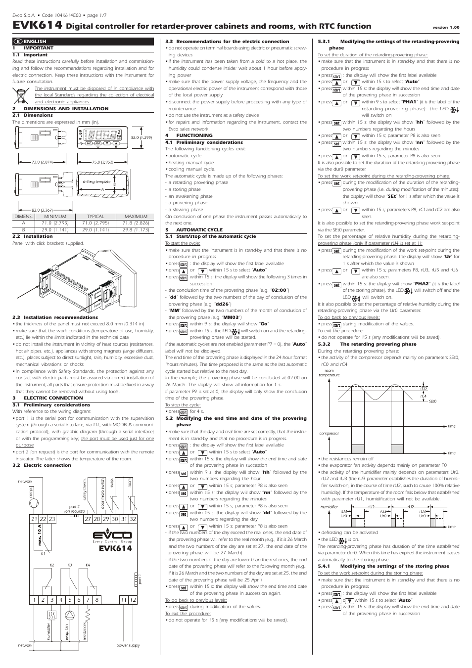 EVCO EVK614N9 User Manual | 7 pages