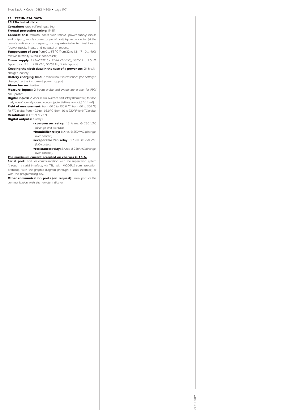 EVCO EVK614N9 User Manual | Page 5 / 7