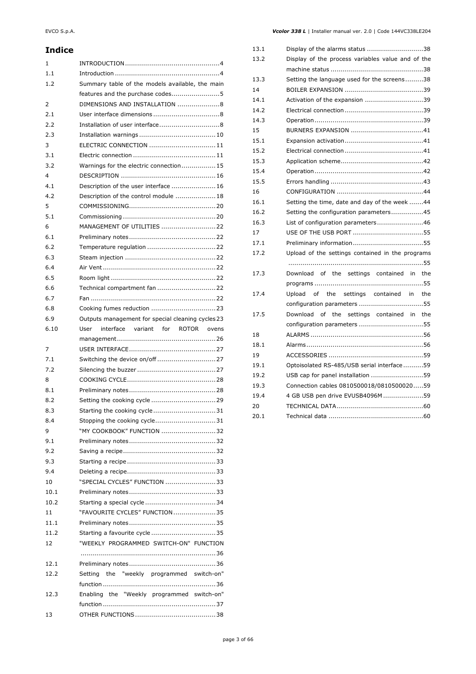 EVCO EVCLC33DJ2 User Manual | Page 3 / 66