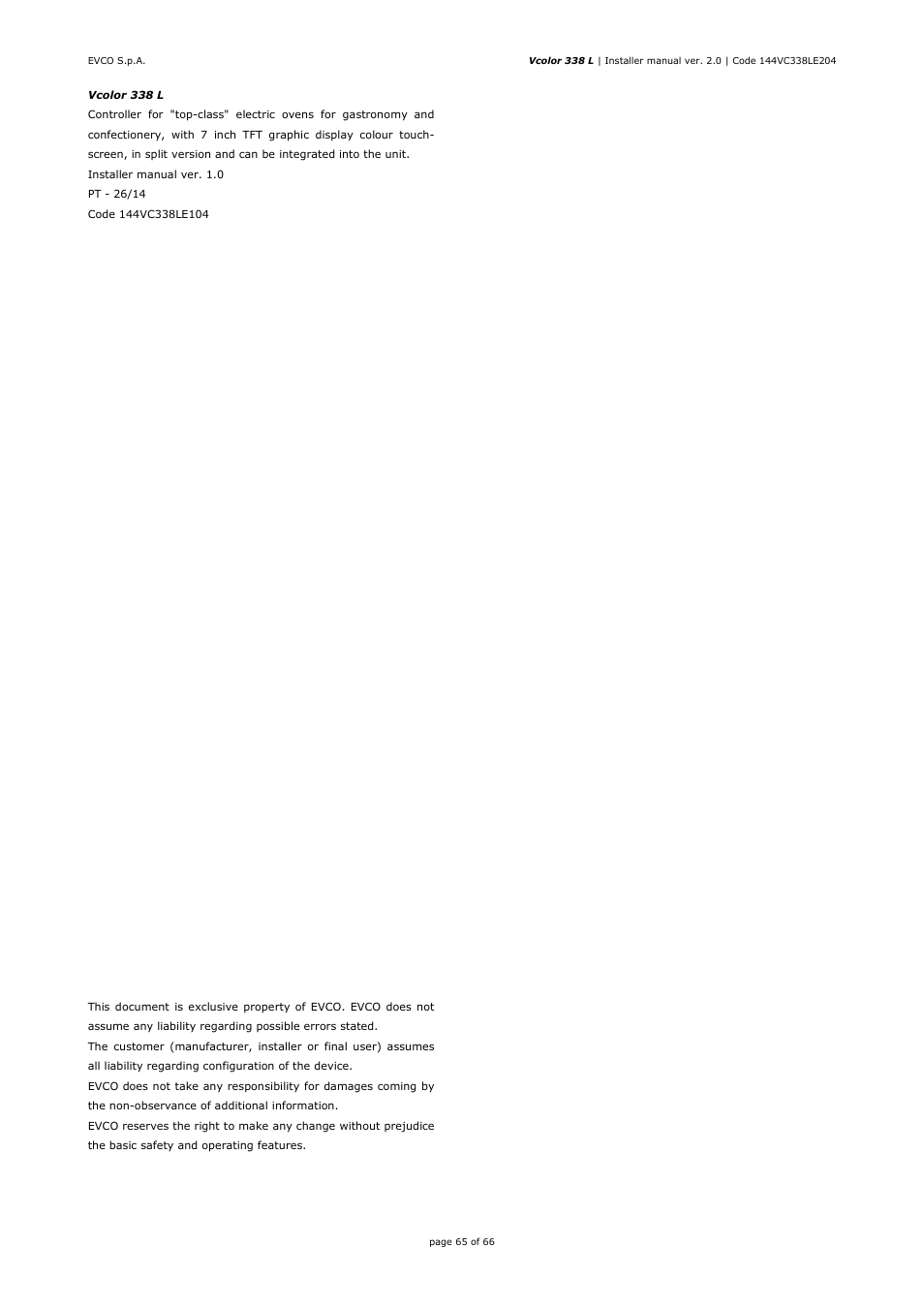 EVCO EVCLC33DJ2 User Manual | Page 65 / 66