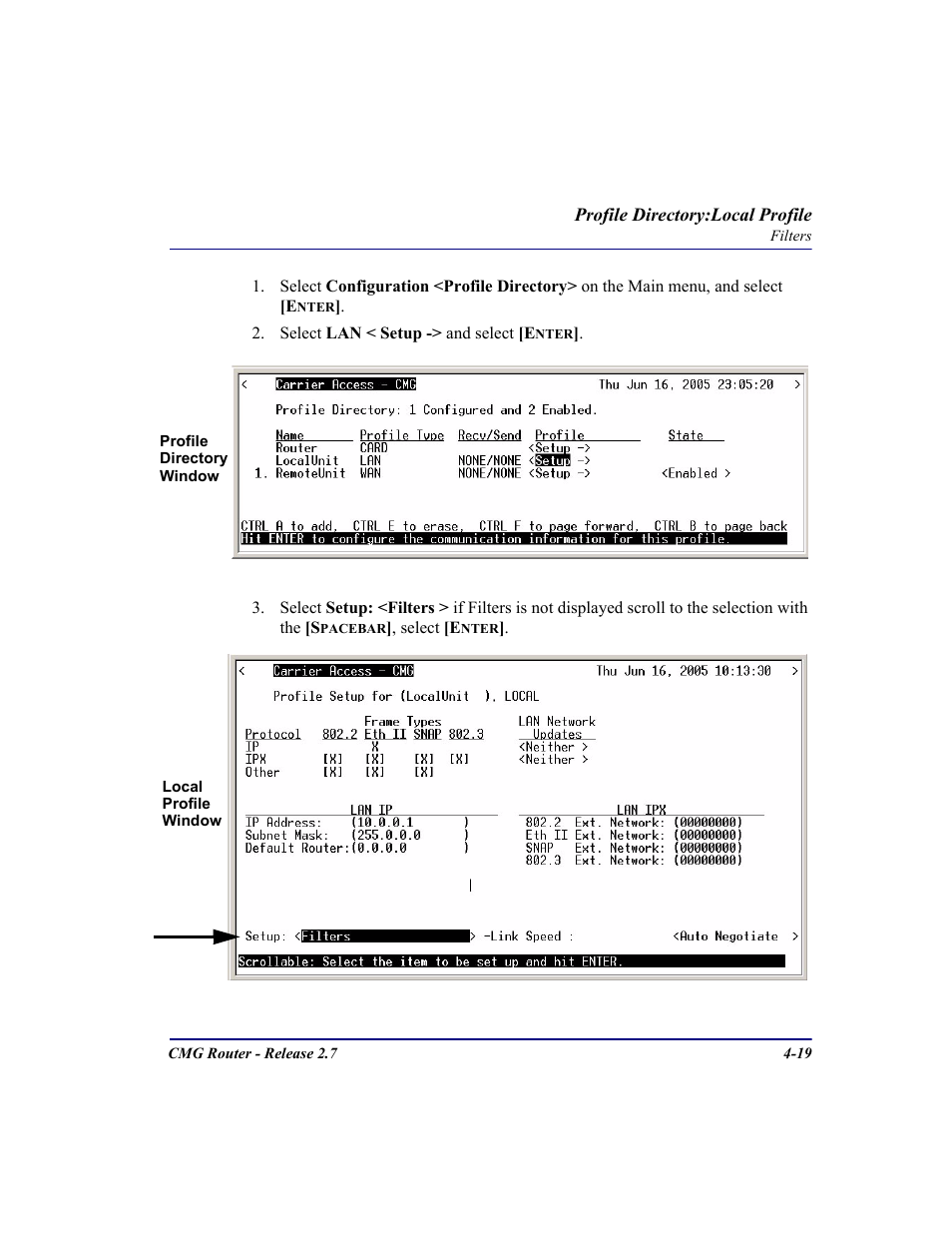 Carrier Access CMG Router User Manual | Page 105 / 296