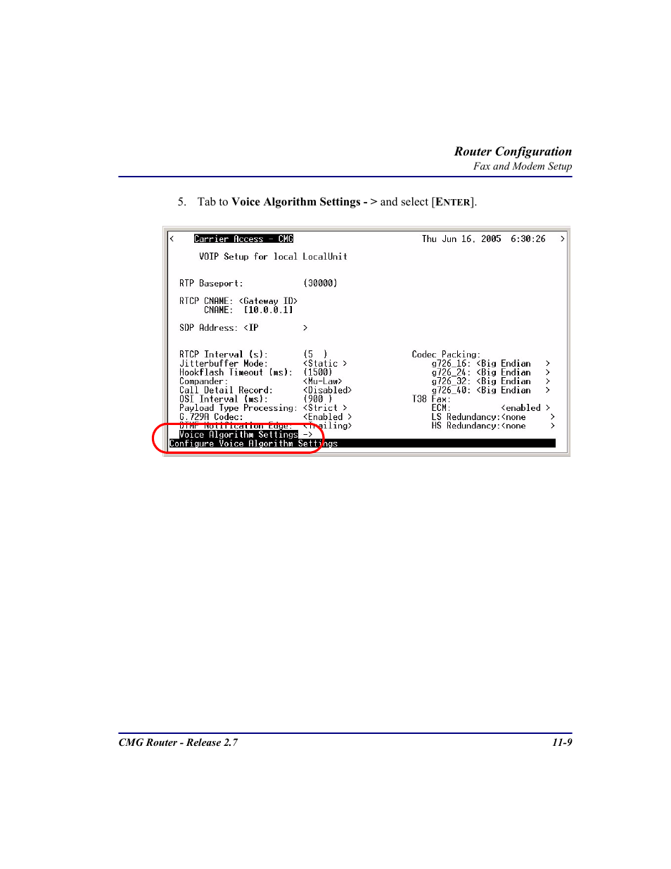 Carrier Access CMG Router User Manual | Page 235 / 296