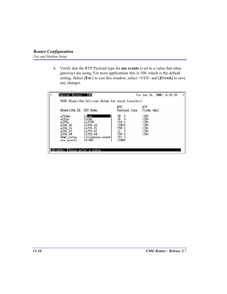 Carrier Access CMG Router User Manual | Page 236 / 296