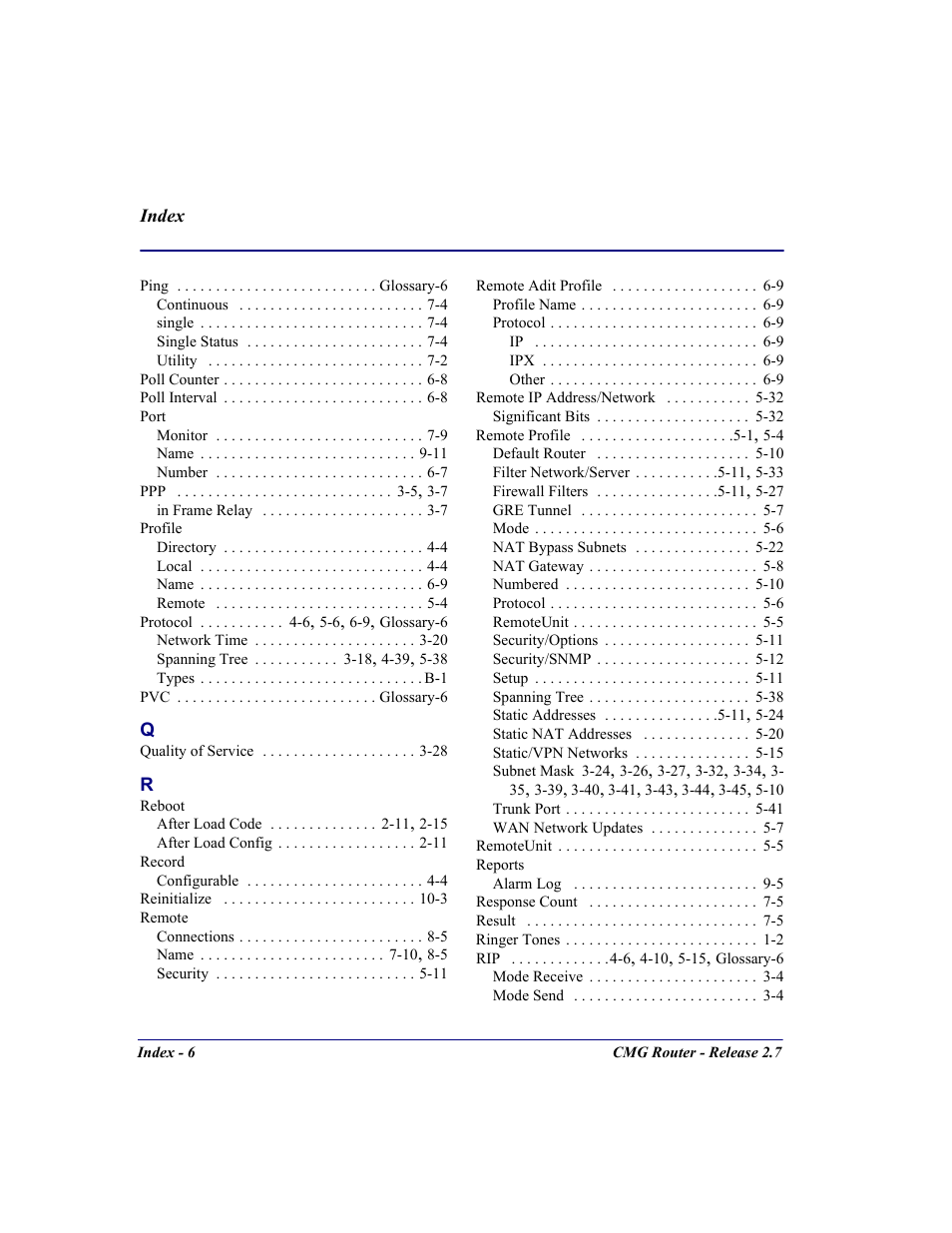 Carrier Access CMG Router User Manual | Page 292 / 296