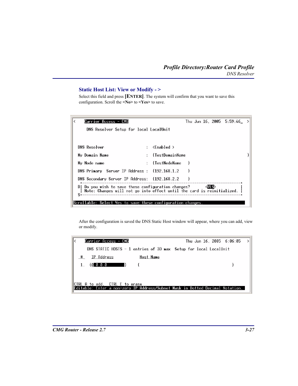 Carrier Access CMG Router User Manual | Page 65 / 296