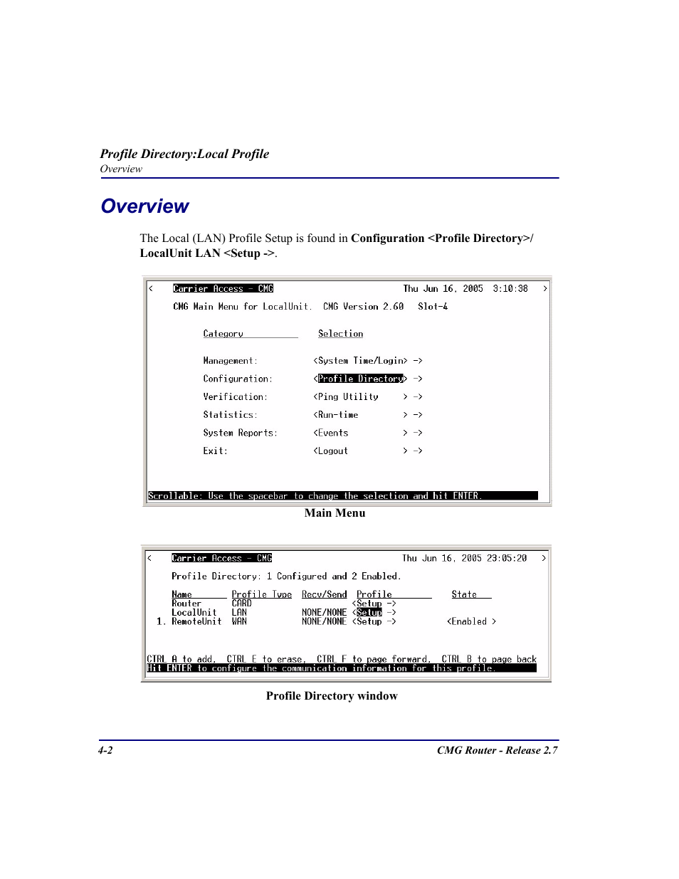 Overview, Overview -2 | Carrier Access CMG Router User Manual | Page 88 / 296