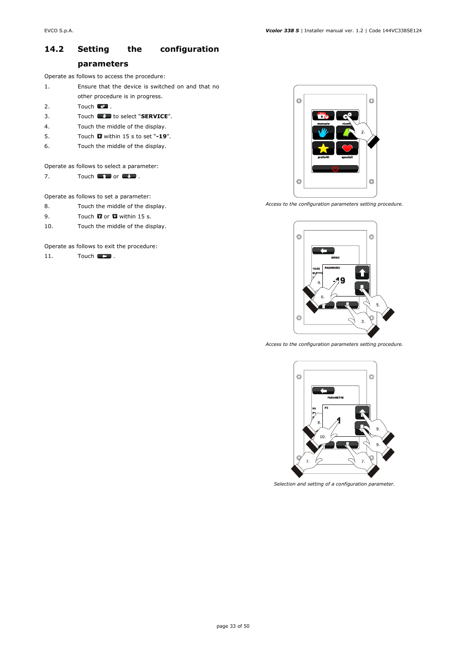 2 setting the configuration parameters | EVCO EVCSR338J9 User Manual | Page 33 / 50