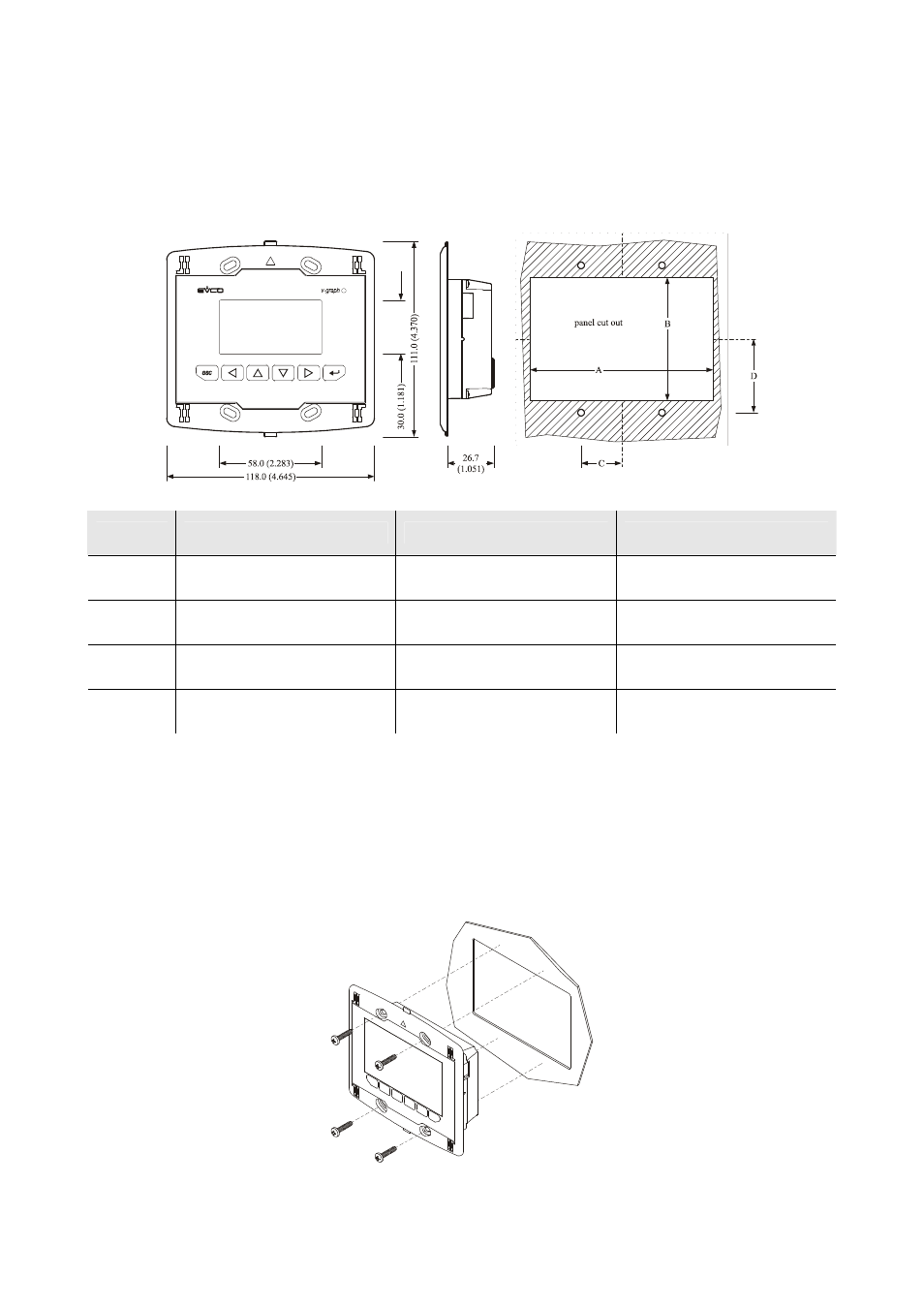 Size and installation, Size, Installation | EVCO EPV4GBR Hardware manual User Manual | Page 6 / 22