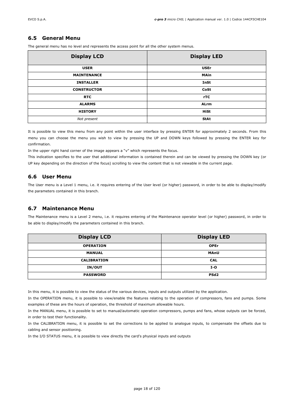 EVCO EPU2LXP1CH Installer manual User Manual | Page 18 / 120