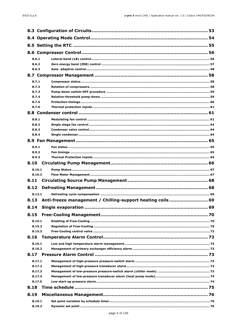 EVCO EPU2LXP1CH Installer manual User Manual | Page 4 / 120