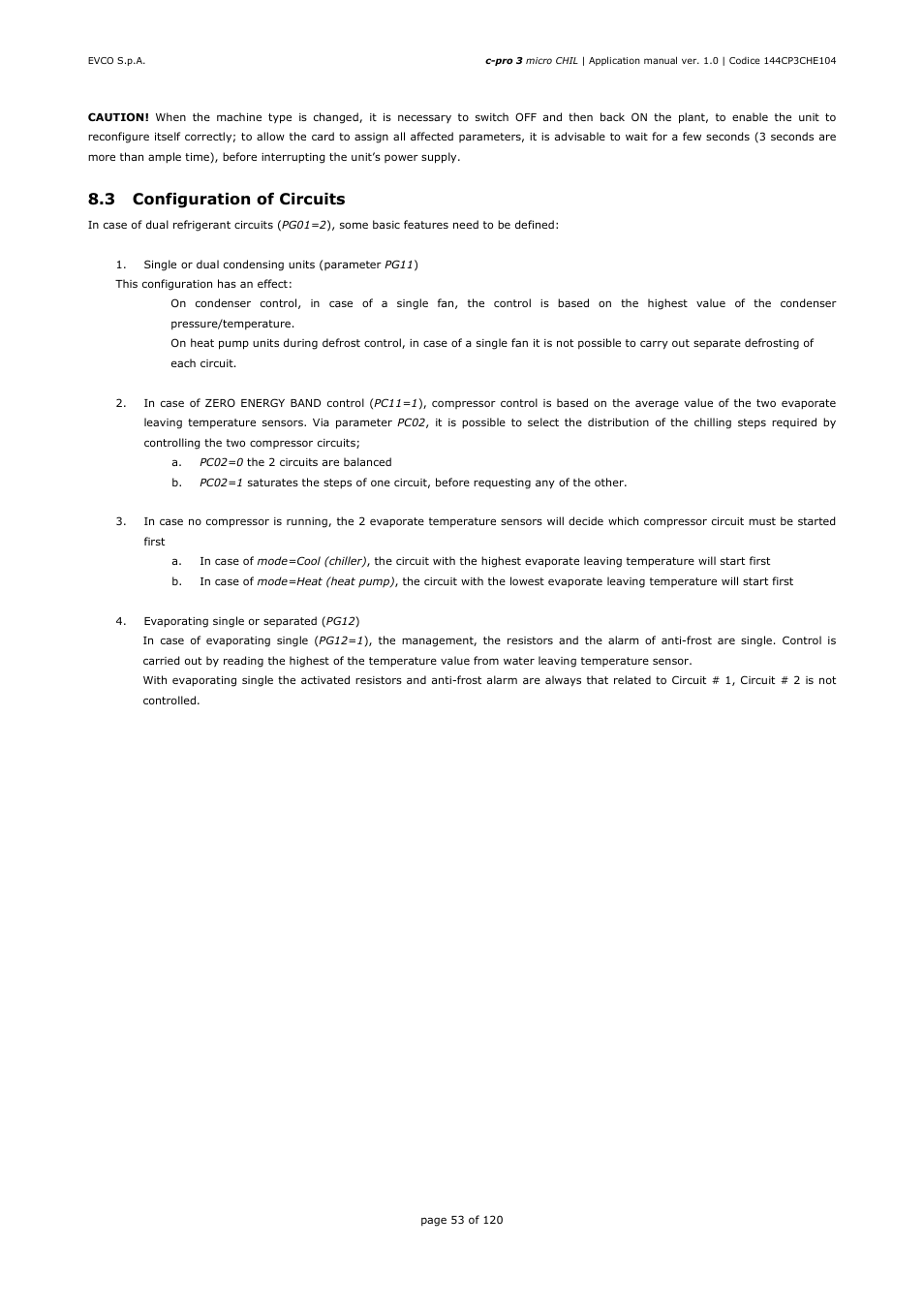 3 configuration of circuits | EVCO EPU2LXP1CH Installer manual User Manual | Page 53 / 120