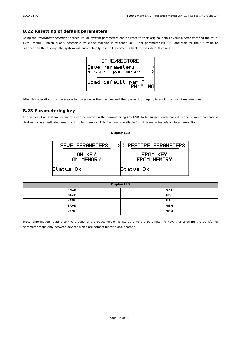 EVCO EPU2LXP1CH Installer manual User Manual | Page 82 / 120