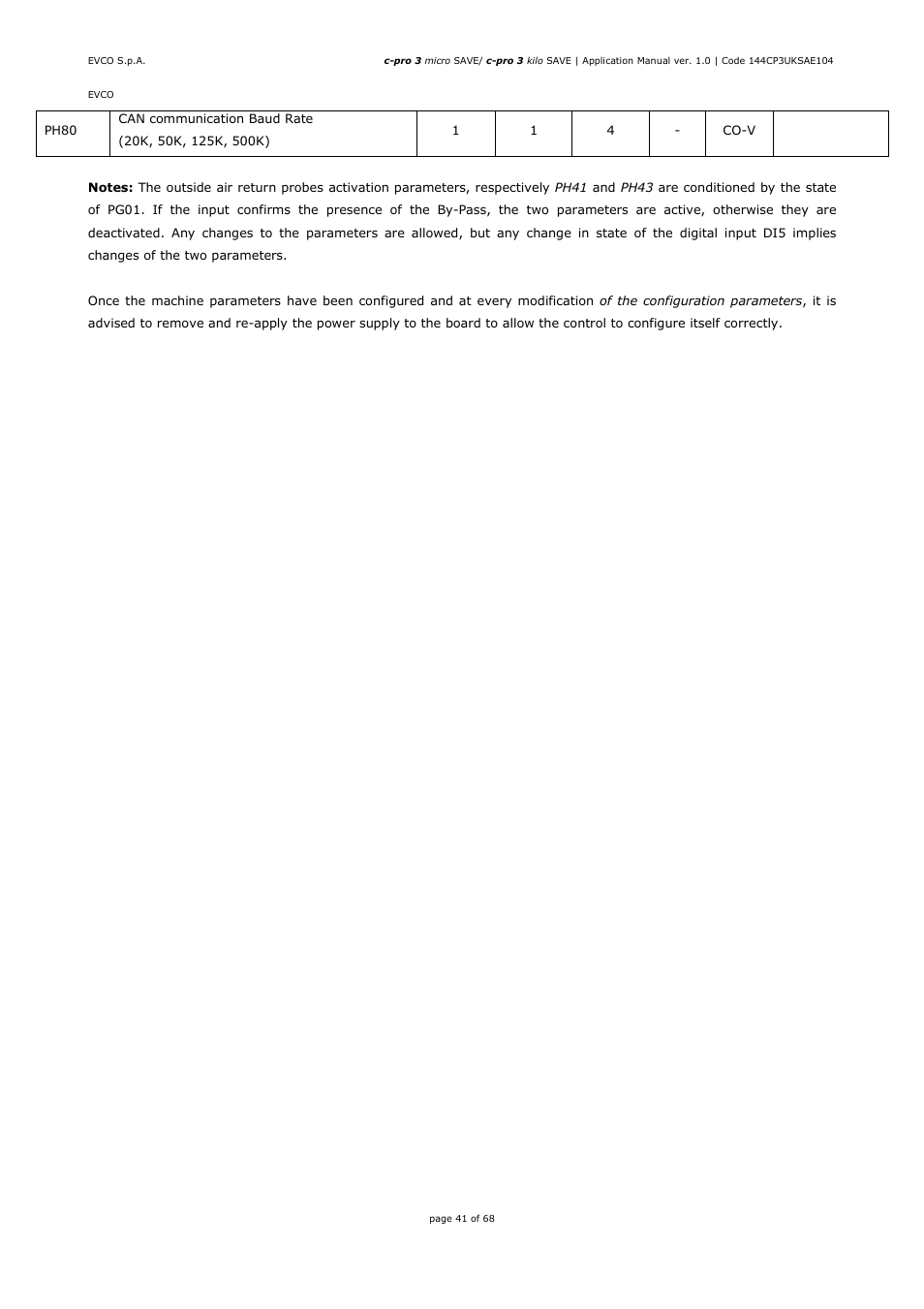 EVCO EPU2BXP1S1 User Manual | Page 41 / 68