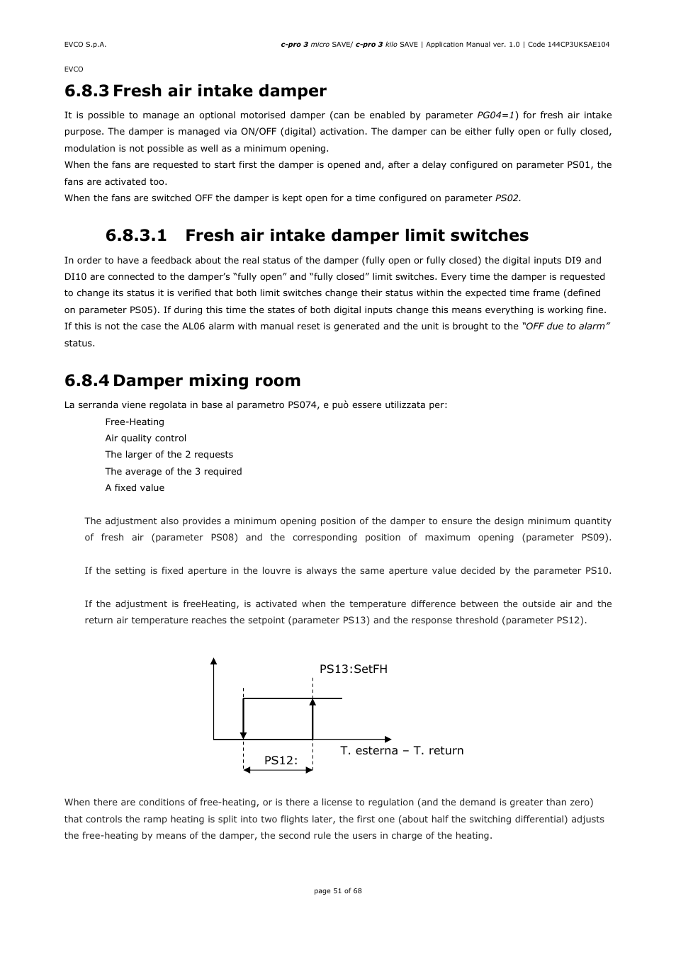3 fresh air intake damper, 1 fresh air intake damper limit switches, 4 damper mixing room | EVCO EPU2BXP1S1 User Manual | Page 51 / 68