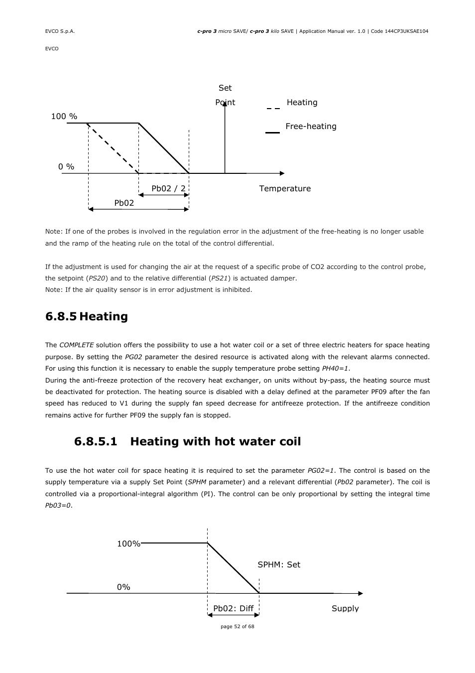 5 heating, 1 heating with hot water coil | EVCO EPU2BXP1S1 User Manual | Page 52 / 68