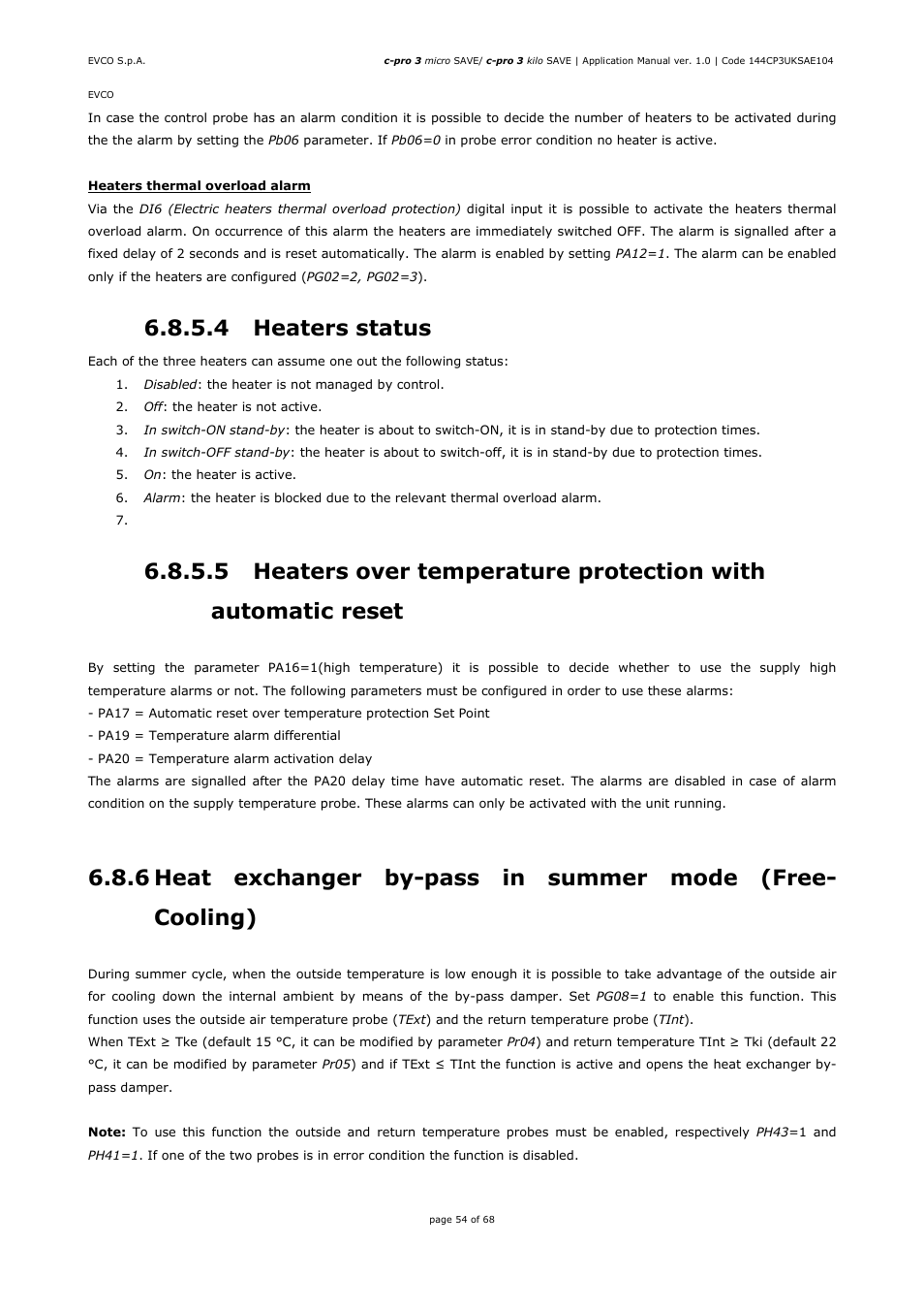 4 heaters status | EVCO EPU2BXP1S1 User Manual | Page 54 / 68