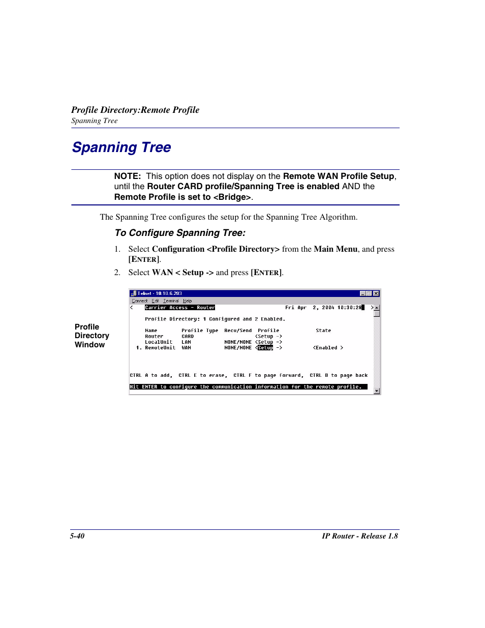 Spanning tree, Spanning tree -40 | Carrier Access 770-0015 AM User Manual | Page 140 / 250