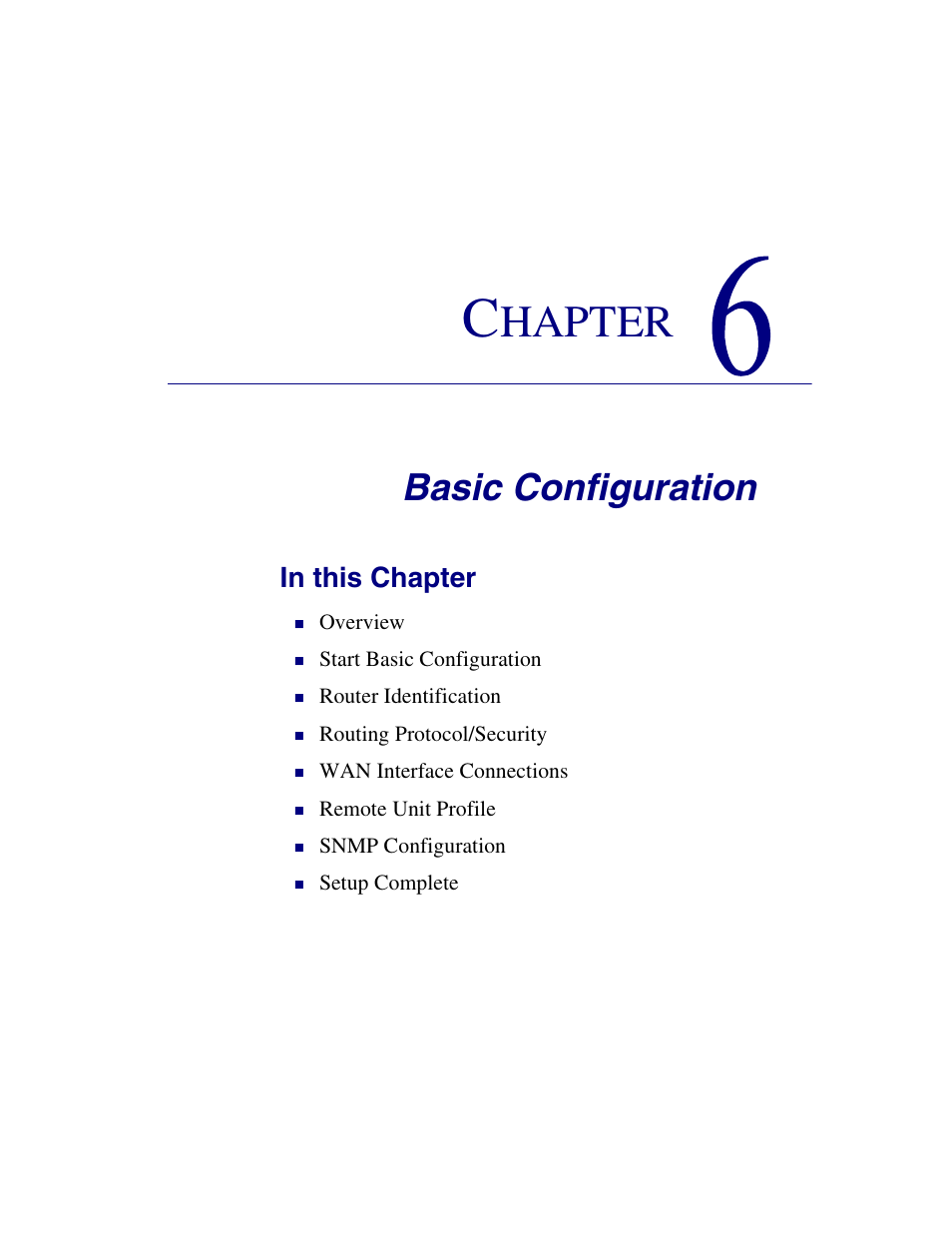 6 - basic configuration, Basic configuration, Hapter | Carrier Access 770-0015 AM User Manual | Page 147 / 250