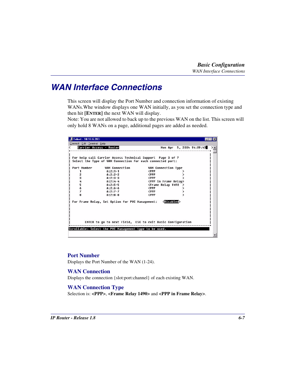 Wan interface connections, Wan interface connections -7 | Carrier Access 770-0015 AM User Manual | Page 153 / 250