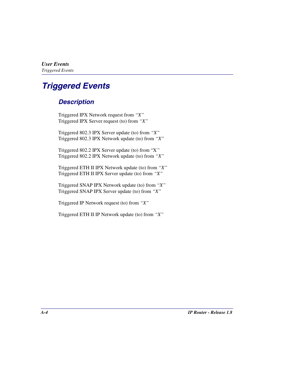 Triggered events | Carrier Access 770-0015 AM User Manual | Page 210 / 250