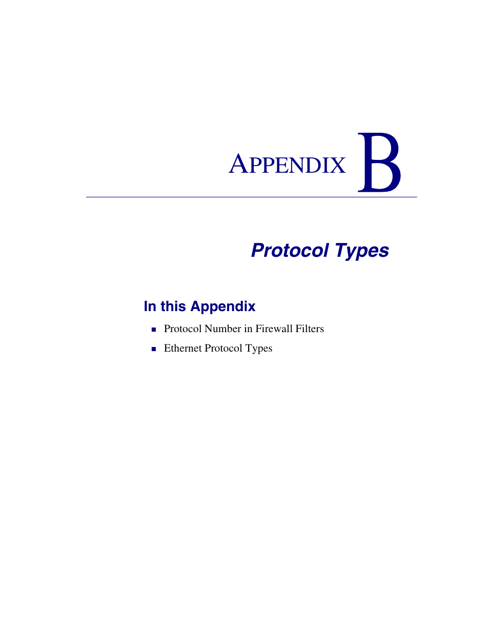B - protocol types, Protocol types, Ppendix | Carrier Access 770-0015 AM User Manual | Page 213 / 250