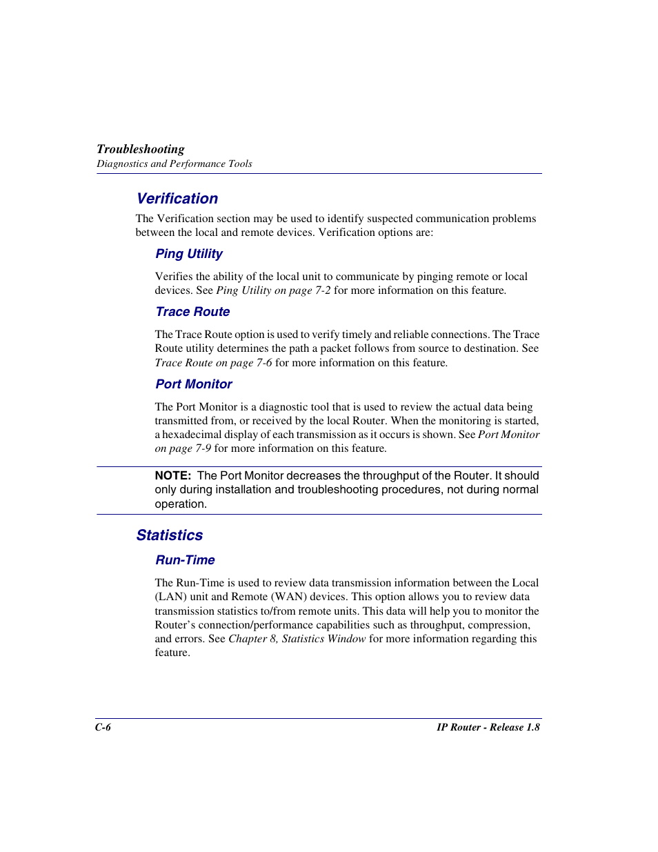 Verification, Statistics | Carrier Access 770-0015 AM User Manual | Page 232 / 250
