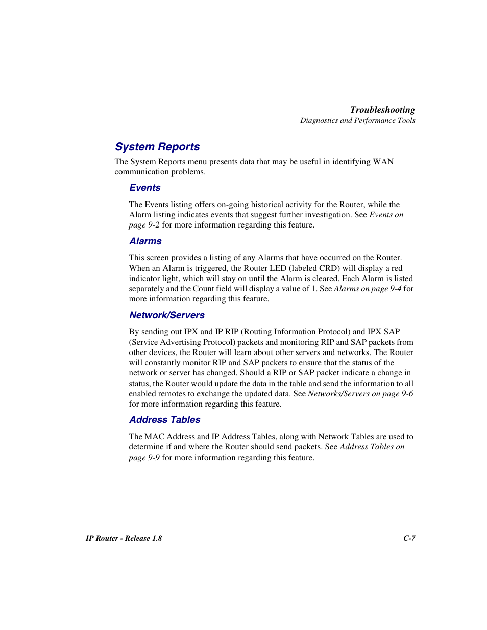 System reports | Carrier Access 770-0015 AM User Manual | Page 233 / 250