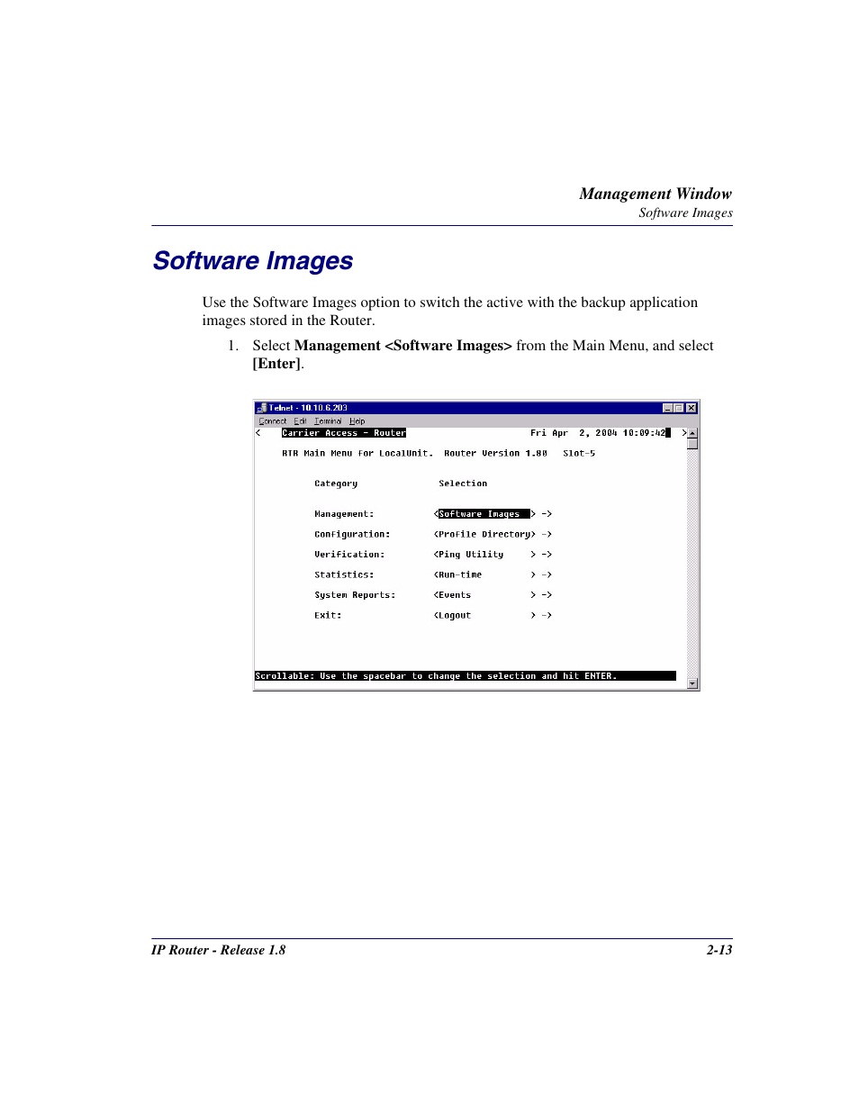 Software images, Software images -13 | Carrier Access 770-0015 AM User Manual | Page 29 / 250