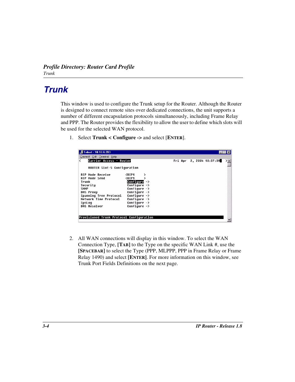 Trunk, Trunk -4 | Carrier Access 770-0015 AM User Manual | Page 34 / 250