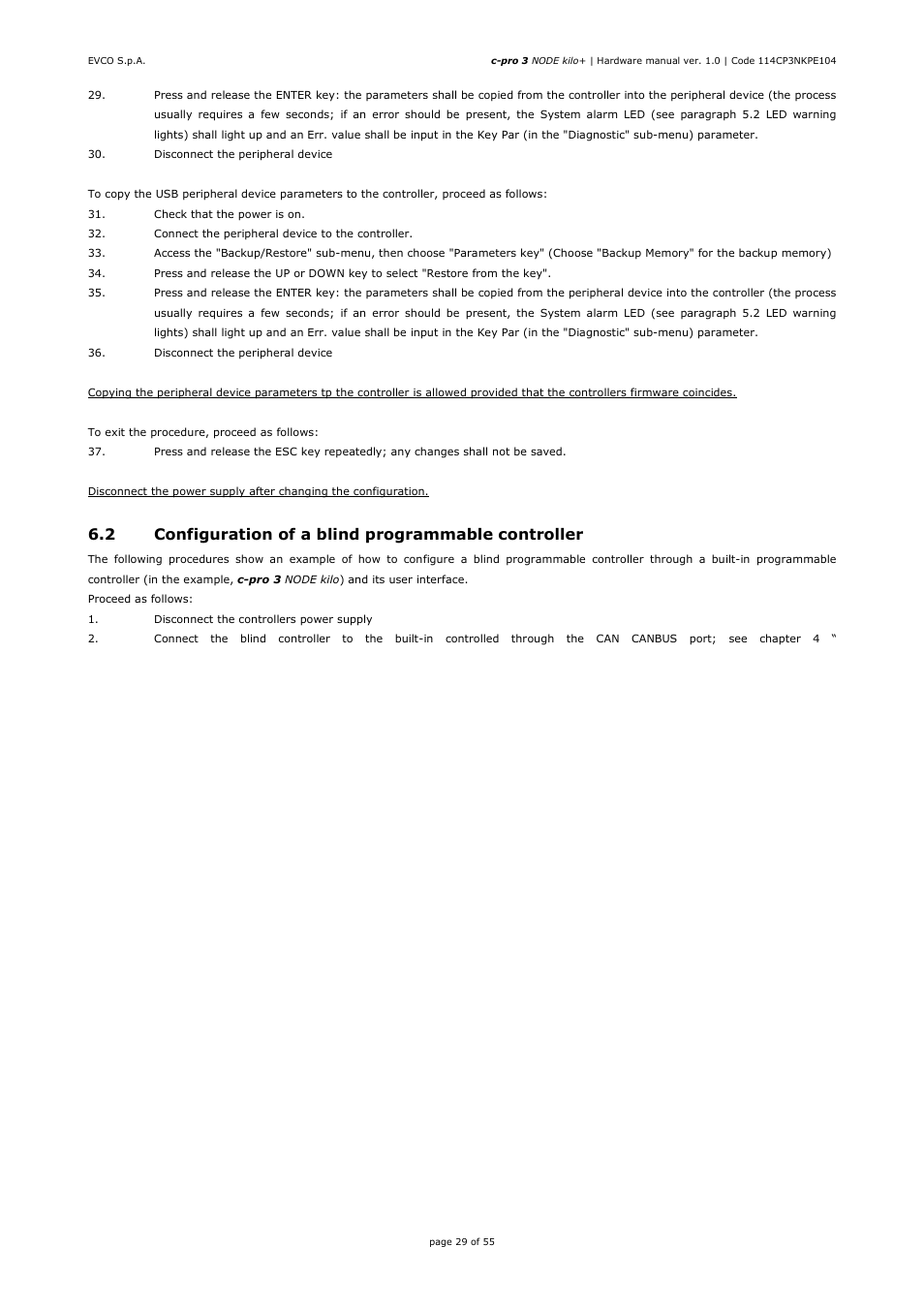 EVCO EPK4BHQ1AH Hardware manual User Manual | Page 29 / 55