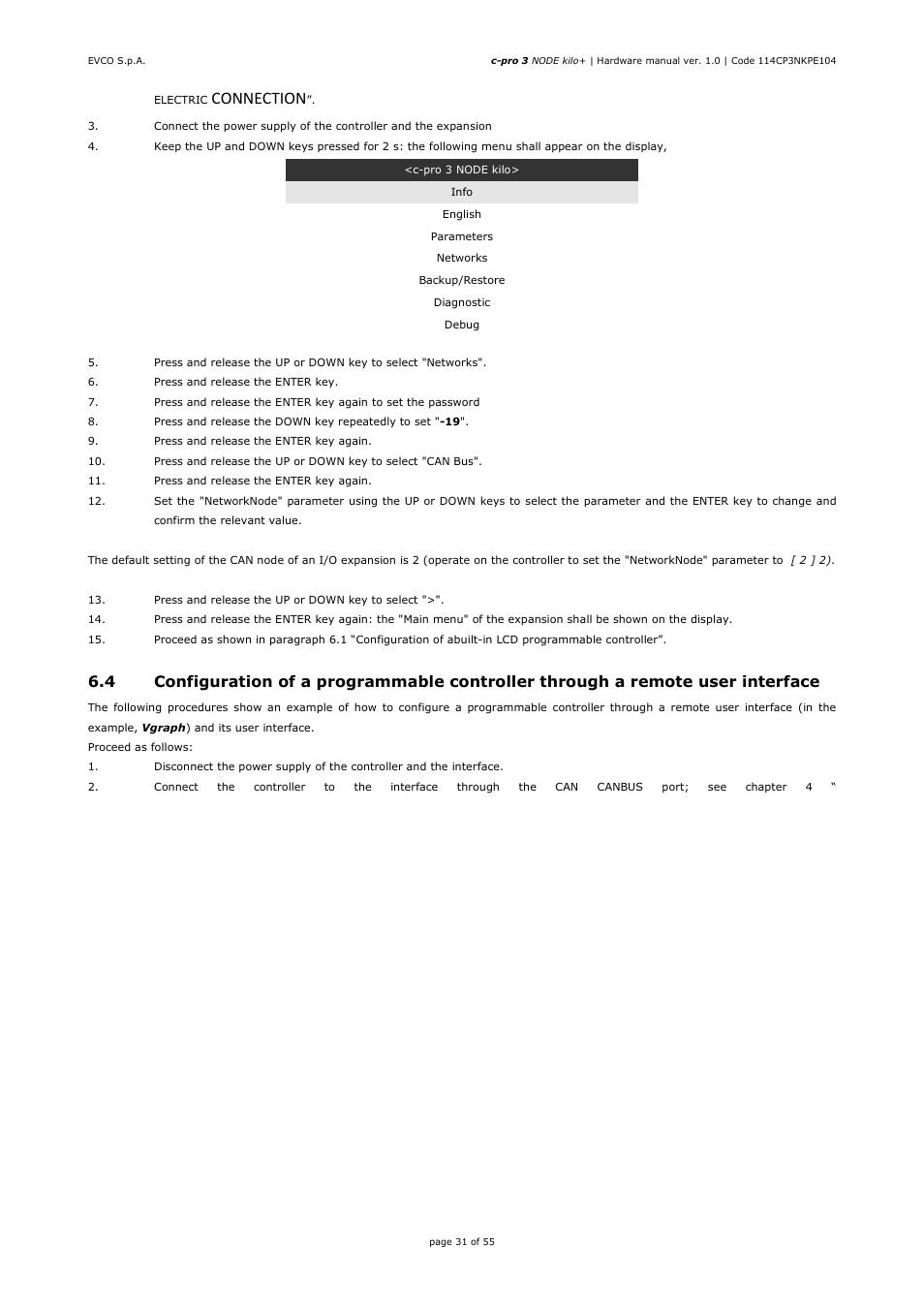 Connection | EVCO EPK4BHQ1AH Hardware manual User Manual | Page 31 / 55