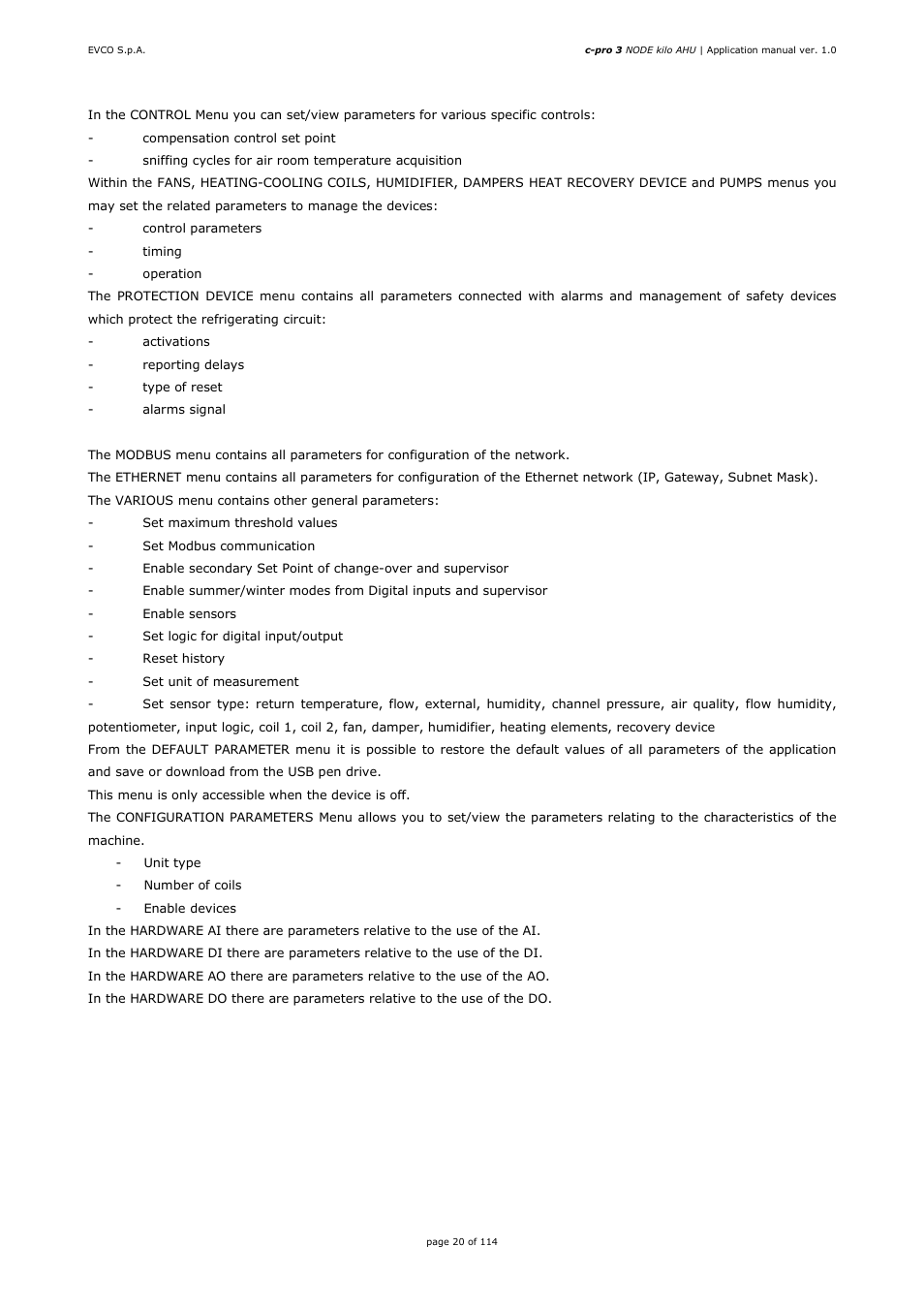 EVCO EPK4BHQ1AH Installer manual User Manual | Page 20 / 114